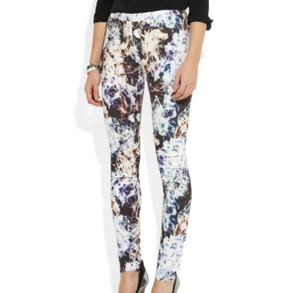 Theyskens' Theory Floral Pittell Printed Cotton-Blend Twill Pants - Picture 1 of 10